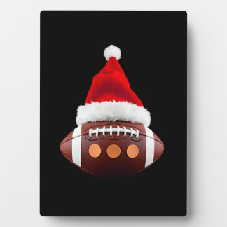 Christmas American Football Ball Santa Hat (2) フォトプラーク