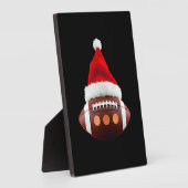 Christmas American Football Ball Santa Hat (2) フォトプラーク (側面)