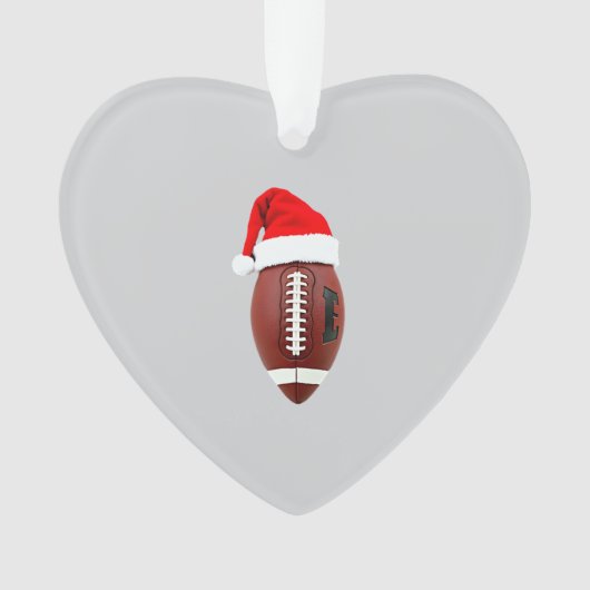 Christmas American Football Ball Santa Hat (3) オーナメント (正面)