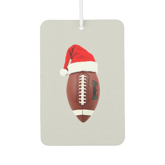 Christmas American Football Ball Santa Hat (3) カーエアーフレッシュナー (正面)