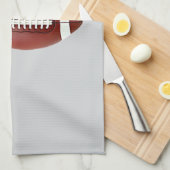 Christmas American Football Ball Santa Hat (3) キッチンタオル (四つ折り)