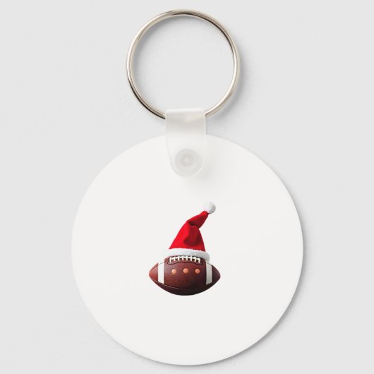 Christmas American Football Ball Santa Hat (3) キーホルダー (正面)