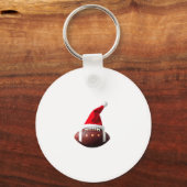 Christmas American Football Ball Santa Hat (3) キーホルダー (正面)