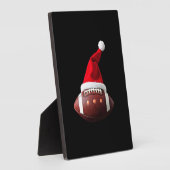 Christmas American Football Ball Santa Hat (3) フォトプラーク (側面)
