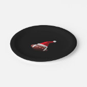 Christmas American Football Ball Santa Hat (3) ペーパープレート (アングル)