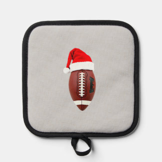 Christmas American Football Ball Santa Hat (3) 鍋敷き