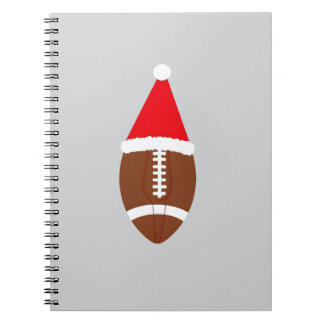 Christmas American Football Ball Santa Hat (4) ノートブック