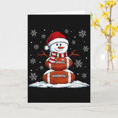 Christmas American Football Game Day Santa Snowman カード (黄色い花)