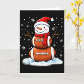 Christmas American Football Snowman Xmas Srt Men B カード (黄色い花)