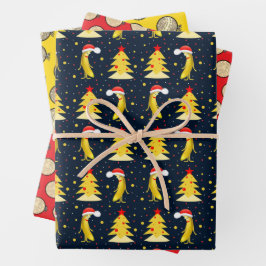 Christmas and banana ラッピングペーパーシート