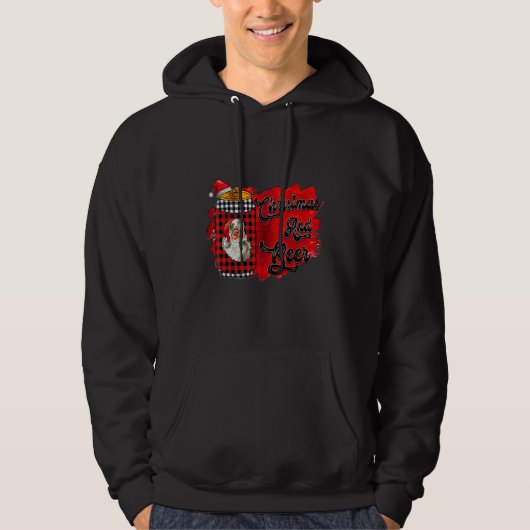 Christmas And Beer Santa Hat パーカ (正面)