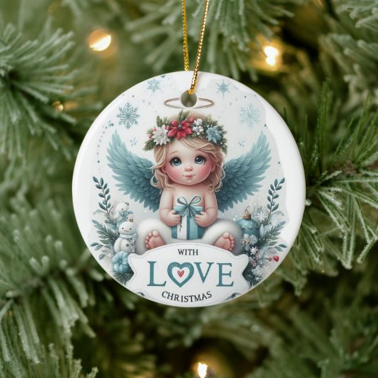 Christmas Angel baby Ornament セラミックオーナメント (ツリー)