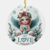 Christmas Angel baby Ornament セラミックオーナメント (正面)