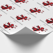 Christmas Angel Buffalo Plaid Holiday –Custom Name ラッピングペーパー (角)