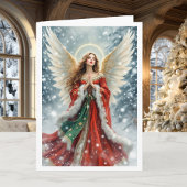 Christmas Angel Good News & Great Joy Greeting カード