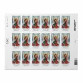 Christmas Angel in Snow Custom Return Address ラベル (フルシート)