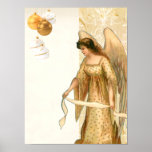 Christmas Angel & Ornaments  Poster ポスター<br><div class="desc">Victorian style Christmas Angel and Ornaments. 
Great detailed imagery for the holidays!
Add your own text or add images... customize as you wish!</div>