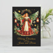 Christmas Angel personalized Holiday flat card シーズンカード (スタンド正面)