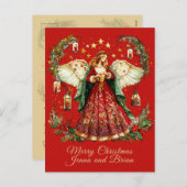 Christmas Angel personalized Holiday Postcard シーズンポストカード (正面/裏面)