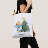 Christmas Angel Sweet and Heartfelt Personalize トートバッグ (クローズアップ)