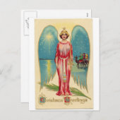 Christmas angel with decorative wings シーズンポストカード (正面/裏面)