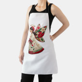 Christmas Angel with Holiday Flowers エプロン (インサイチュ)
