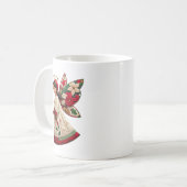 Christmas Angel with Holiday Flowers コーヒーマグカップ (正面左)