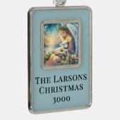 Christmas Angel with Lamb in Winter Peace シルバープレートフレームオーナメント (右)