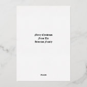 Christmas Angel With Tree Retro Victorian Era 箔シーズンカード (裏面)