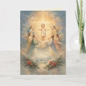 Christmas Angels Adoring the Christ Child シーズンカード (正面)