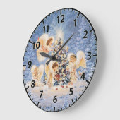 Christmas Angels Wall Clock ラージ壁時計 (傾斜)