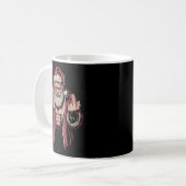 Christmas Angry Santa Middle Finger Sarcastic Xmas コーヒーマグカップ (正面左)