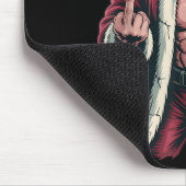 Christmas Angry Santa Middle Finger Sarcastic Xmas マウスパッド (コーナー)