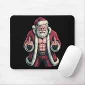 Christmas Angry Santa Middle Finger Sarcastic Xmas マウスパッド (マウス)