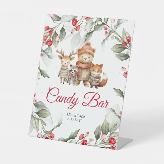 Christmas Animals Baby Shower Candy Bar Sign 台座サイン (正面)