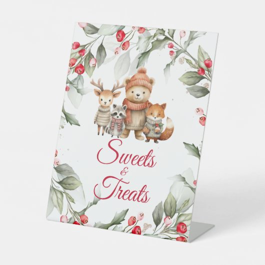  Christmas Animals Shower Sweets & Treats Sign 台座サイン (正面)