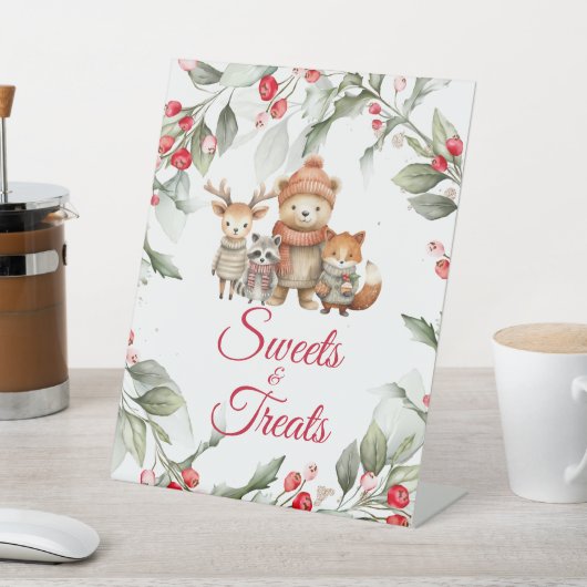  Christmas Animals Shower Sweets & Treats Sign 台座サイン (インサイチュ)