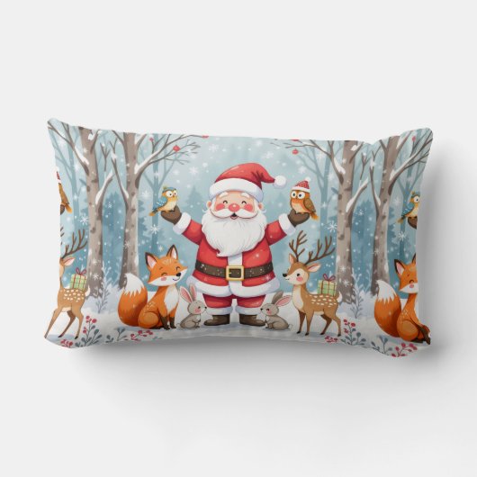 Christmas Animals Throw Pillow ランバークッション (裏面)