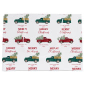 Christmas Antique Pickup Truck Xmas Tree Custom ラージペーパーバッグ (正面)