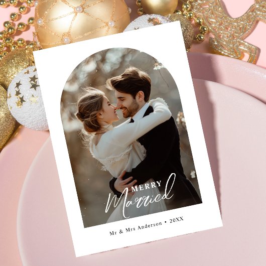 Christmas Archメリー写真の手書き シーズンカード