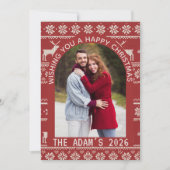 Christmas Arch Nordic Reindeer Personalized Photo シーズンカード (正面)