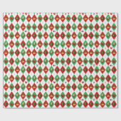 Christmas Argyle Diamond Pattern ラッピングペーパー (フラット)