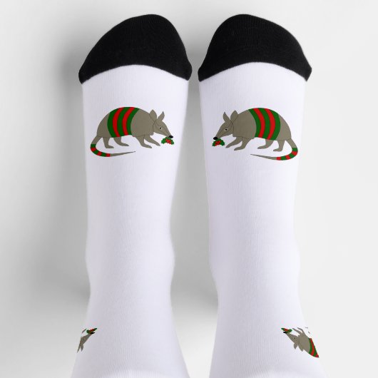 Christmas Armadillo Crew Socks ソックス (上部)