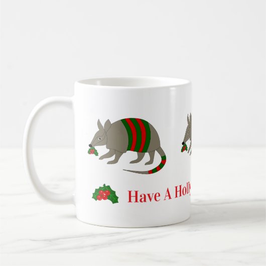 Christmas Armadillo Mug コーヒーマグカップ (左)