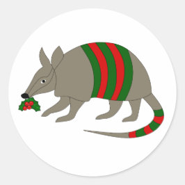 Christmas Armadillo Stickers ラウンドシール