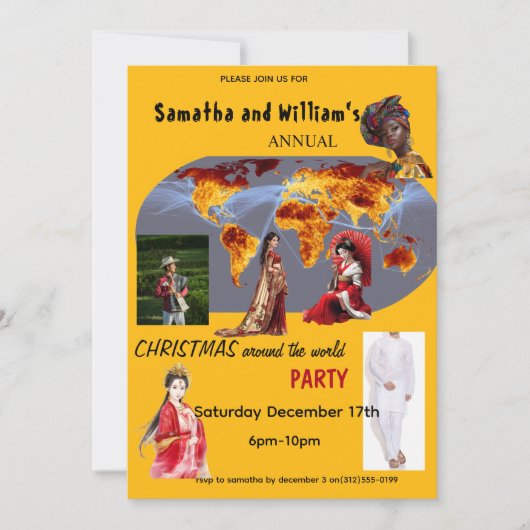 Christmas Around The World Party Invitation 招待状 (正面)