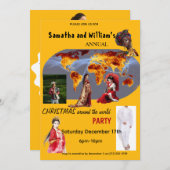 Christmas Around The World Party Invitation 招待状 (正面/裏面)