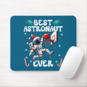 Christmas Astronaut Ever Santa Hat Snowflakes Cand マウスパッド (マウス)