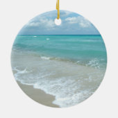 Christmas at the Beach Ornament Family Photo セラミックオーナメント (裏面)