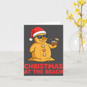 Christmas At The Beach Shirt Funny Sandman Trocal  カード (黄色い花)